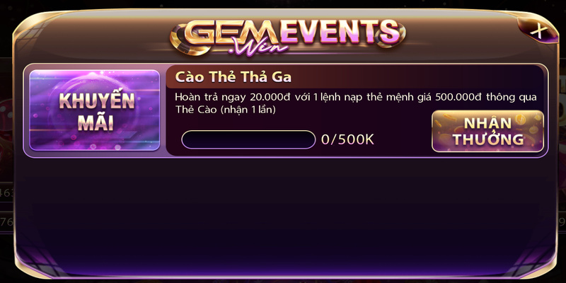 Những khuyến mãi Gemwin hấp dẫn đang triển khai
